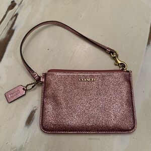 Coach Rose Glitter Wristlet